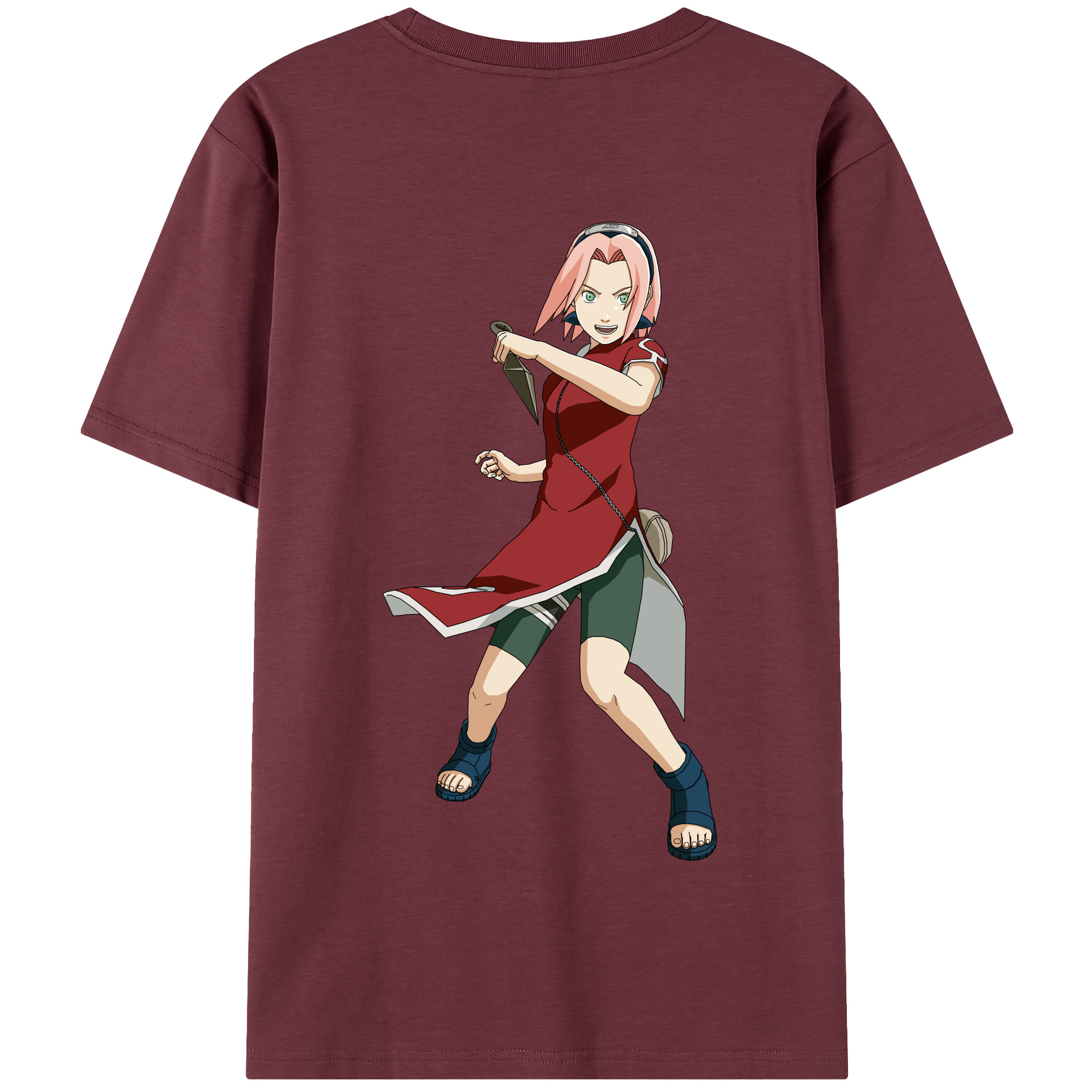 （画像用） NARUTO -ナルト- 春野サクラ Haruno Sakura 綿100％半袖Tシャツ（背面プリント）